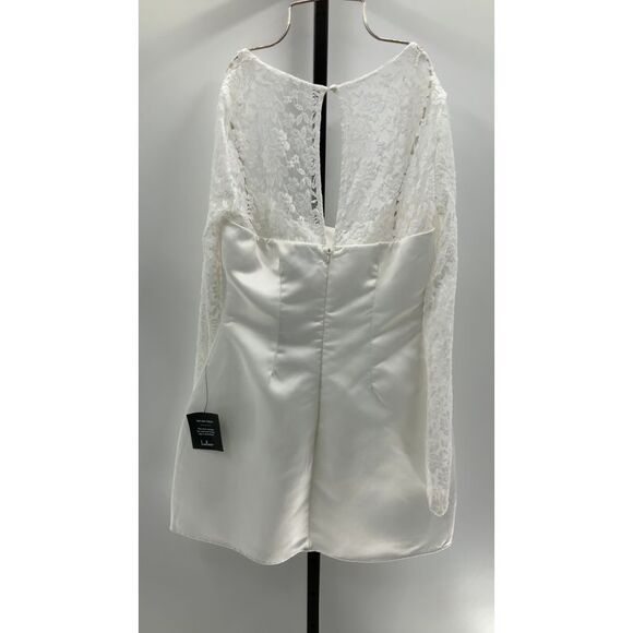 Lulu's White Long Sleeve Lace Dress - Picture 3 of 4
